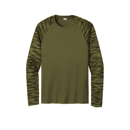 Sport-Tek Drift Camo Colorblock Long Sleeve Tee ST376LS