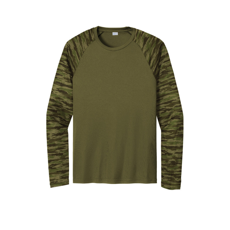 Sport-Tek Drift Camo Colorblock Long Sleeve Tee ST376LS