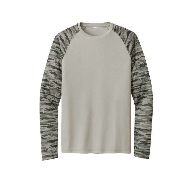 Sport-Tek Drift Camo Colorblock Long Sleeve Tee ST376LS