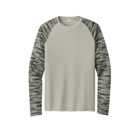 Sport-Tek Drift Camo Colorblock Long Sleeve Tee ST376LS
