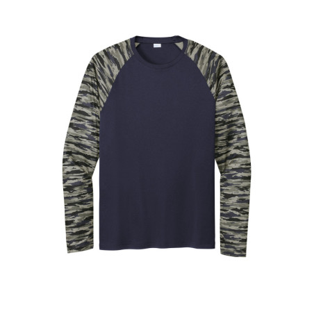Sport-Tek Drift Camo Colorblock Long Sleeve Tee ST376LS