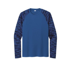Sport-Tek Drift Camo Colorblock Long Sleeve Tee ST376LS