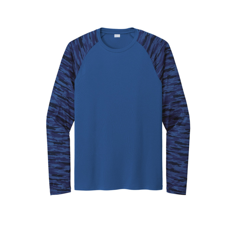 Sport-Tek Drift Camo Colorblock Long Sleeve Tee ST376LS