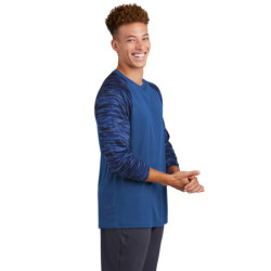 Sport-Tek Drift Camo Colorblock Long Sleeve Tee ST376LS