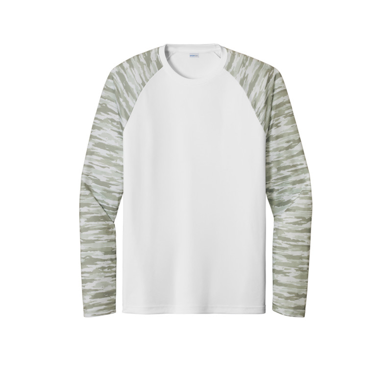Sport-Tek Drift Camo Colorblock Long Sleeve Tee ST376LS