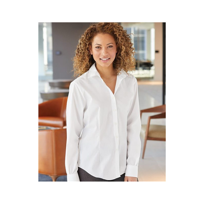 Women's Cotton/Poly Solid Point Collar Shirt