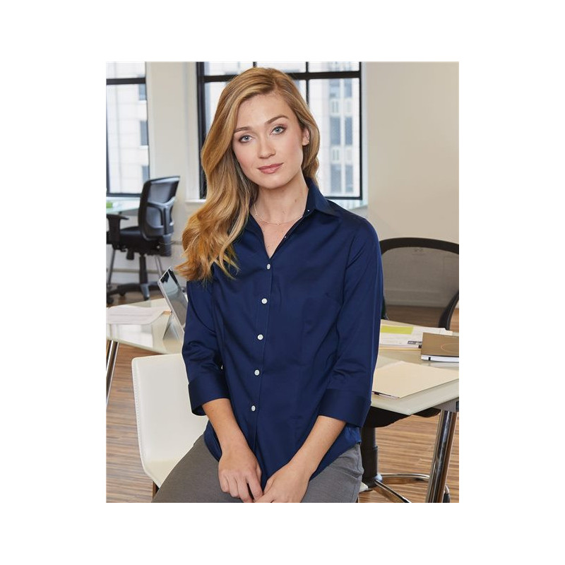 Women's Three-Quarter Sleeve Baby Twill Shirt