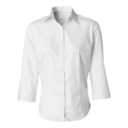Women's Three-Quarter Sleeve Baby Twill Shirt