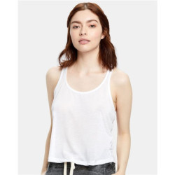 Women's Sheer Cropped Racer Tank Top