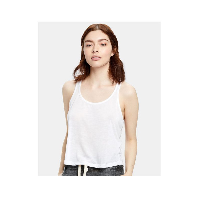Women's Sheer Cropped Racer Tank Top
