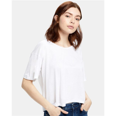 Women's Boxy Open Neck Tee